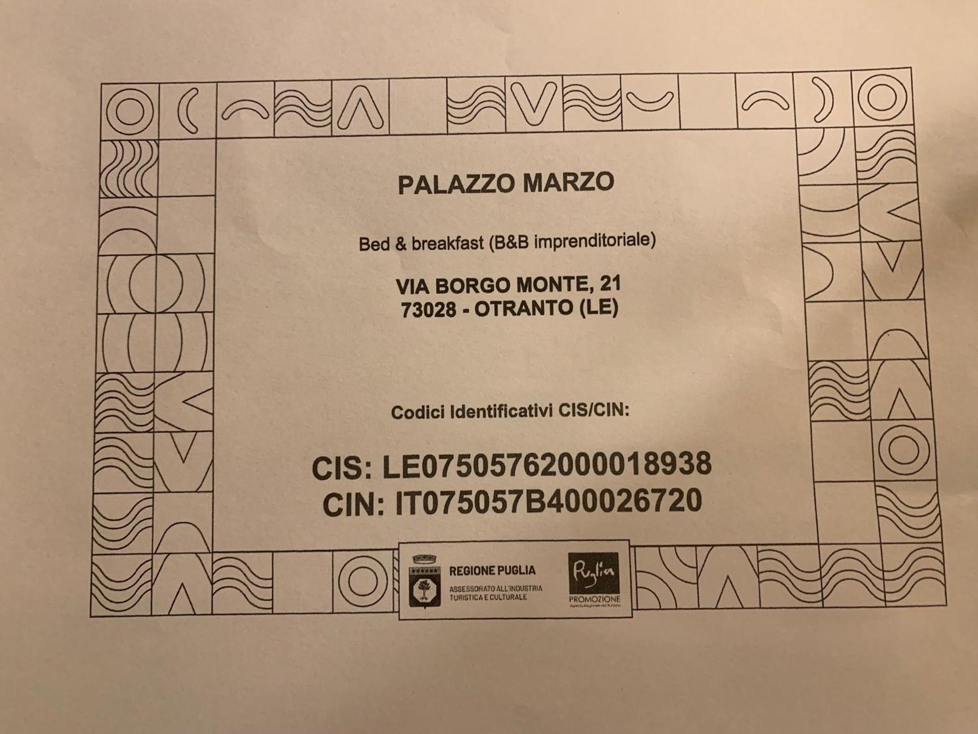 B&B Palazzo Marzo Otranto Exteriér fotografie